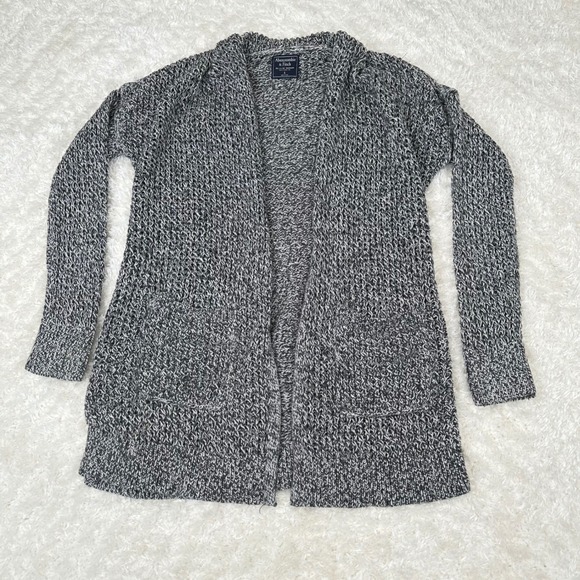 Abercrombie & Fitch Sweaters - Abercrombie & Fitch Women's S Small Gray Knit Long Open Cardigan Sweater Pocket